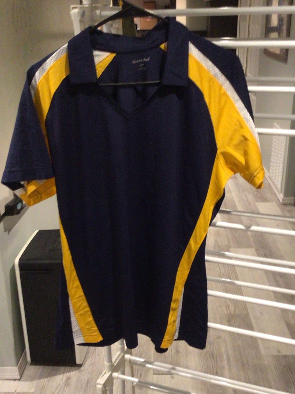 Sport-Tek Ladies Navy and Yellow Athletic Polo NWOT